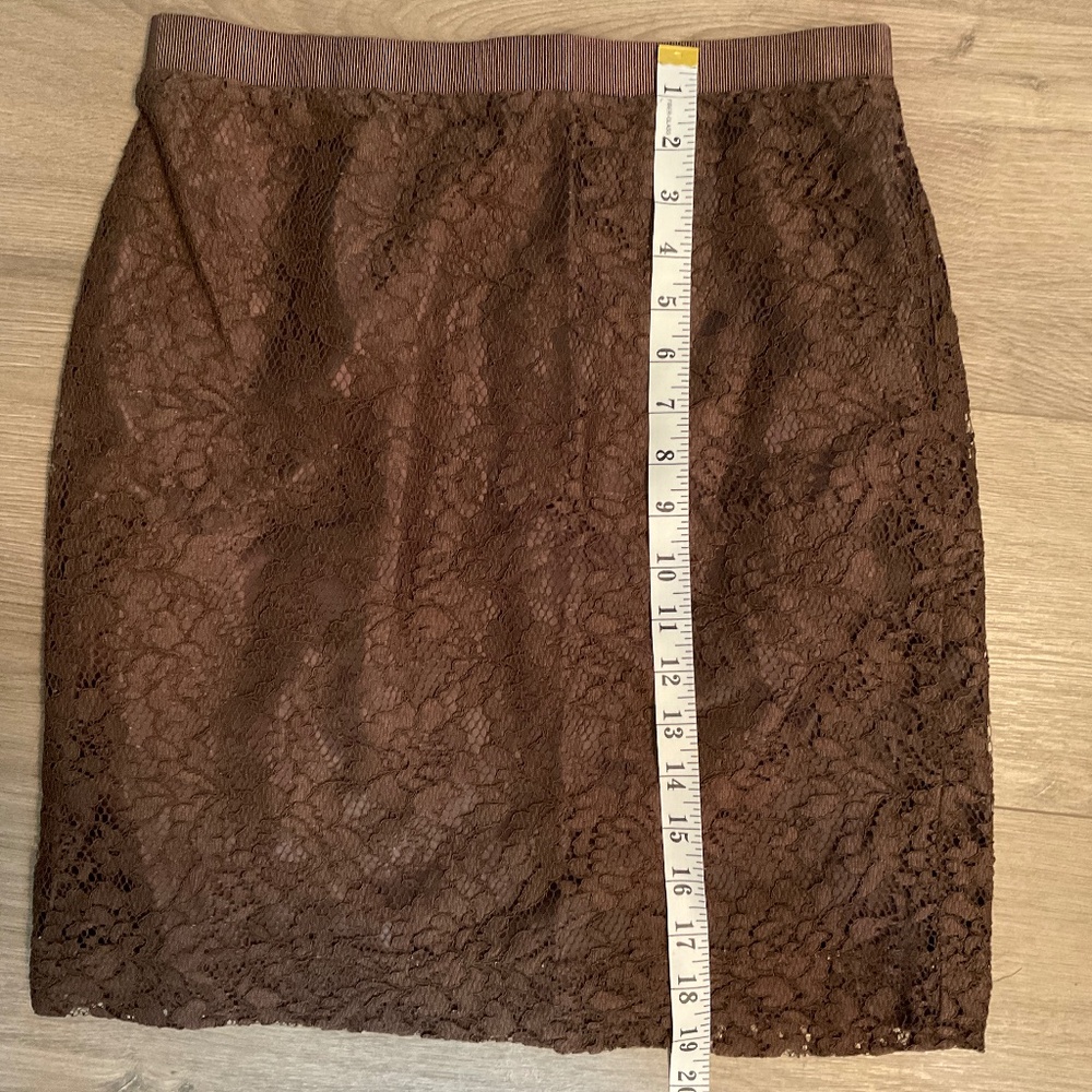 Brown Lace Mini Skirt LOFT